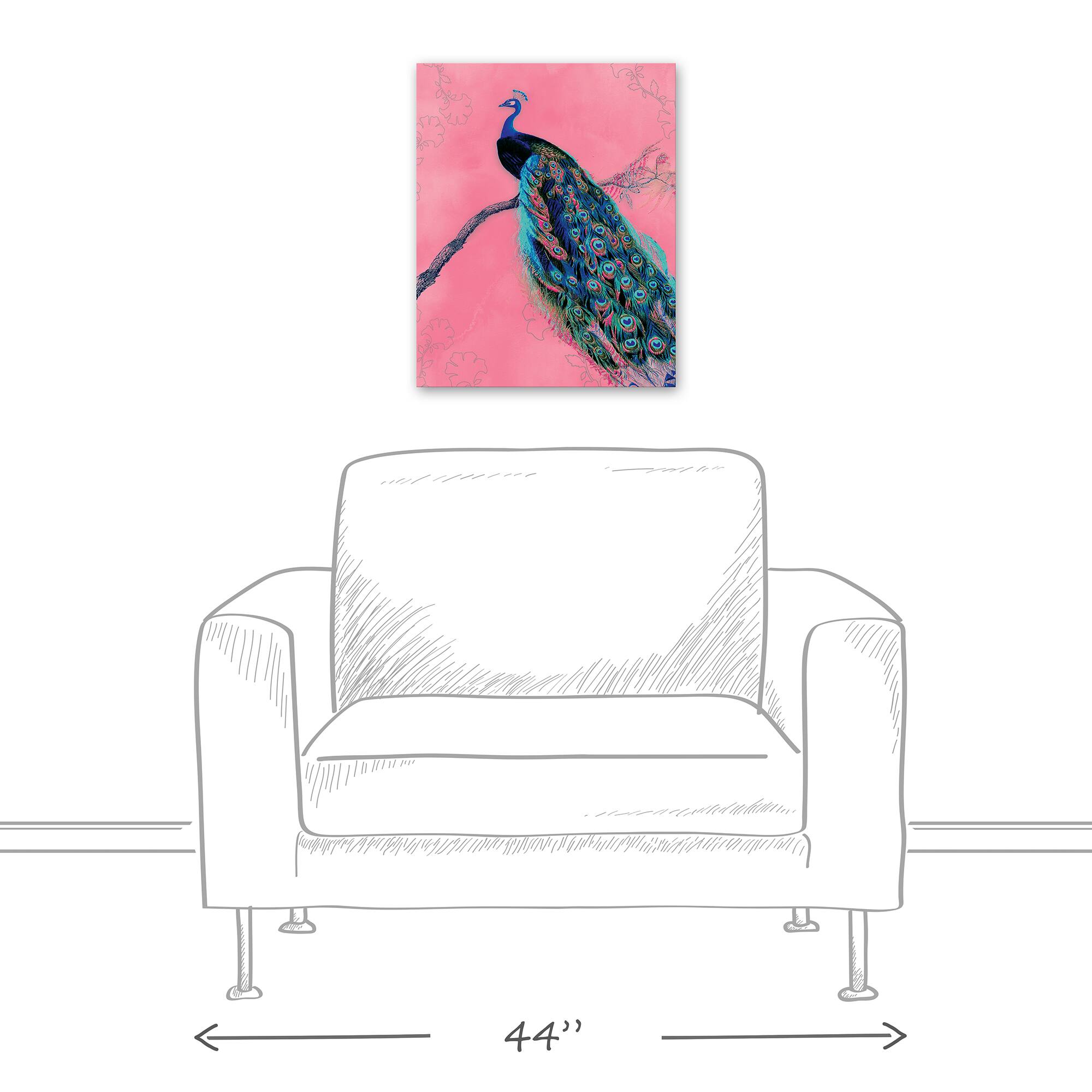 Regal Peacock 16" x 20" Canvas Wall Art